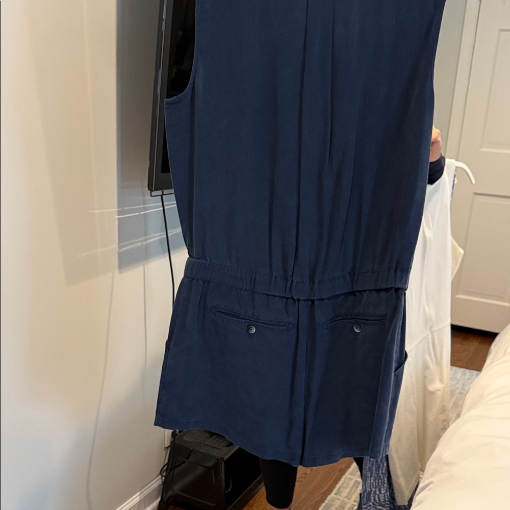 ATM Navy Sleeveless Button-Up Romper - Picture 2 of 4